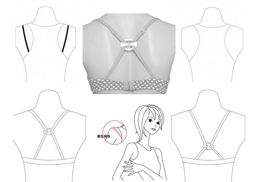 Mayrose-Plastic bra strap clips oval shape-4