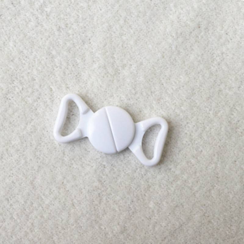 12mm Plastic Front Bra Clasp - Dyeable White (5812)