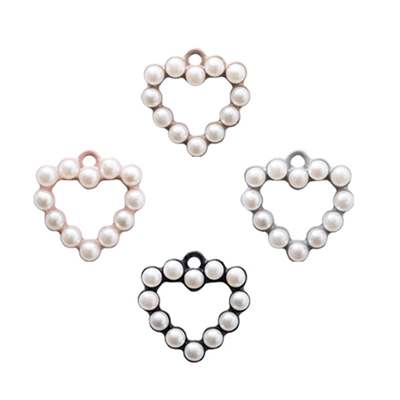 Mayrose-Bra Charms 1193 Heart With Pearls - Mayrose Fastener