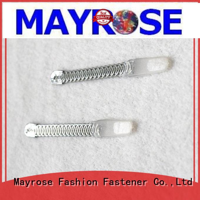 Mayrose eco-friendly hook and eye closure with silver plating under sweater-dress